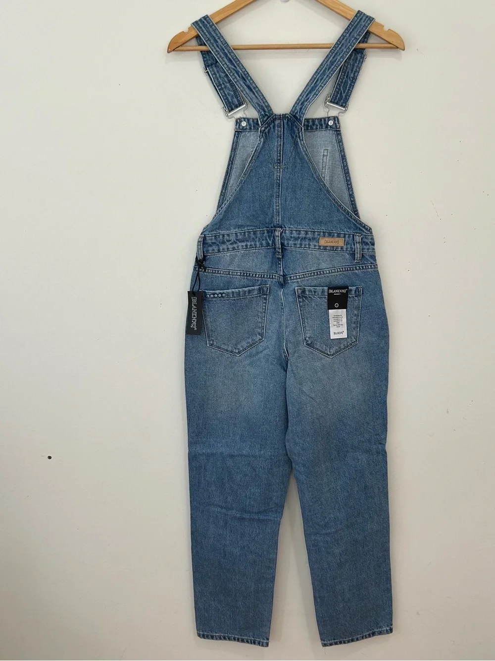 Blank NYC Women’s Denim Distressed Medium BlueJean Overalls Cottagecore Size 24